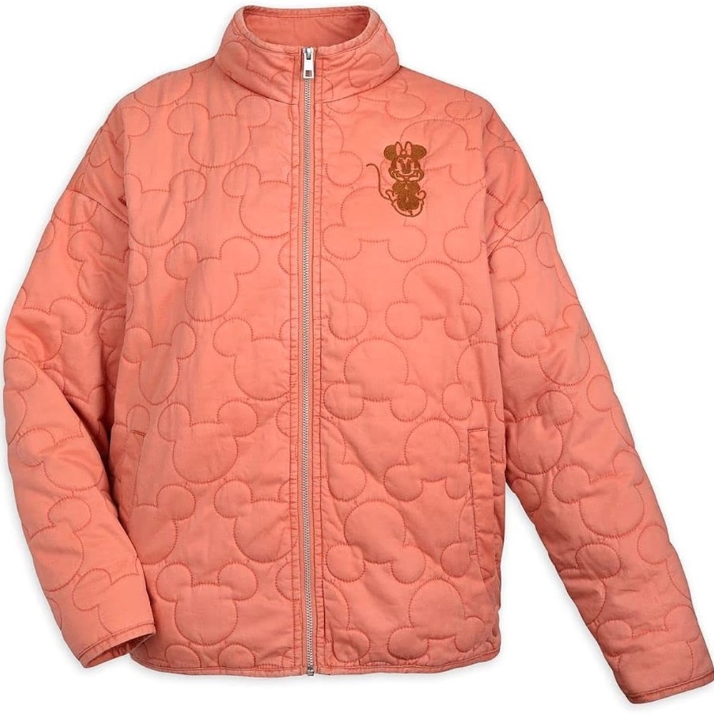 NWT Mickey Minnie Quilted Bomber Jacket Pink Medium